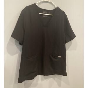 Figs Technical Collection Women Scrub Top XXL Casma Black FW1100 Nursing Medical